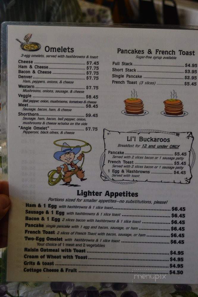 Shorthorn Bar & Grill - Richland, OR menu_pic