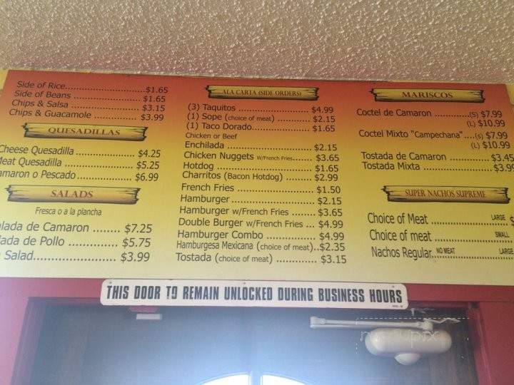 Charro's Express Mexican Food - Pixley, CA menu_pic