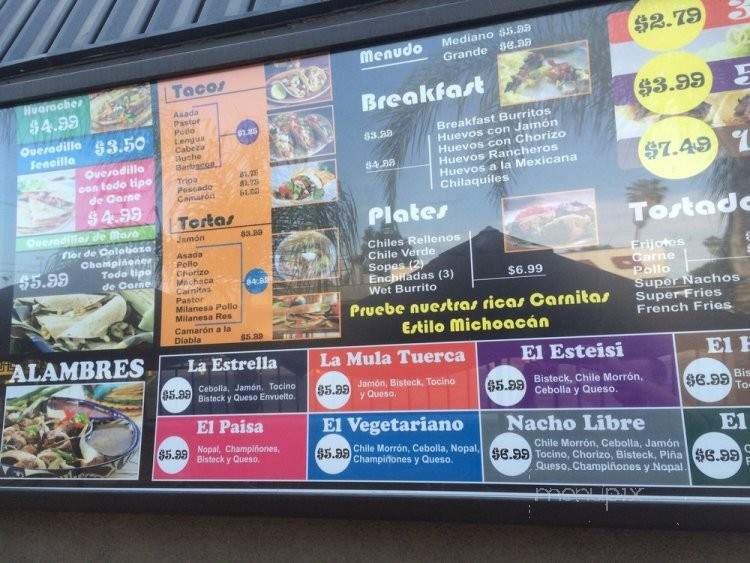 Lety's Mexican Food - La Habra, CA menu_pic