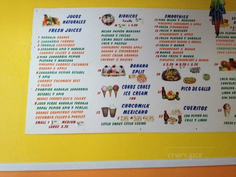 Fruti Bionicos - Pico Rivera, CA menu_pic