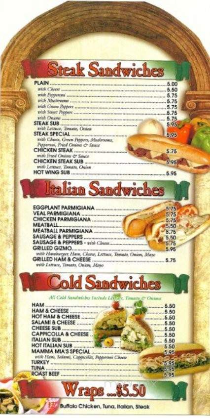 Mamma Mia's - Port Carbon, PA menu_pic