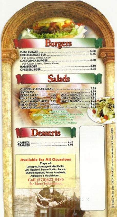 Mamma Mia's - Port Carbon, PA menu_pic