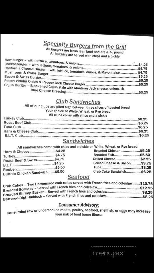 Gator's Bar & Grill - Maryd, PA menu_pic