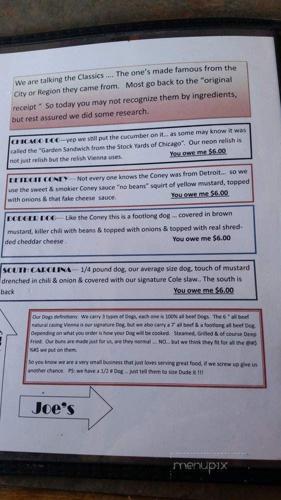 Broadway Joe's Double Dog Dare You - Monticello, IN menu_pic