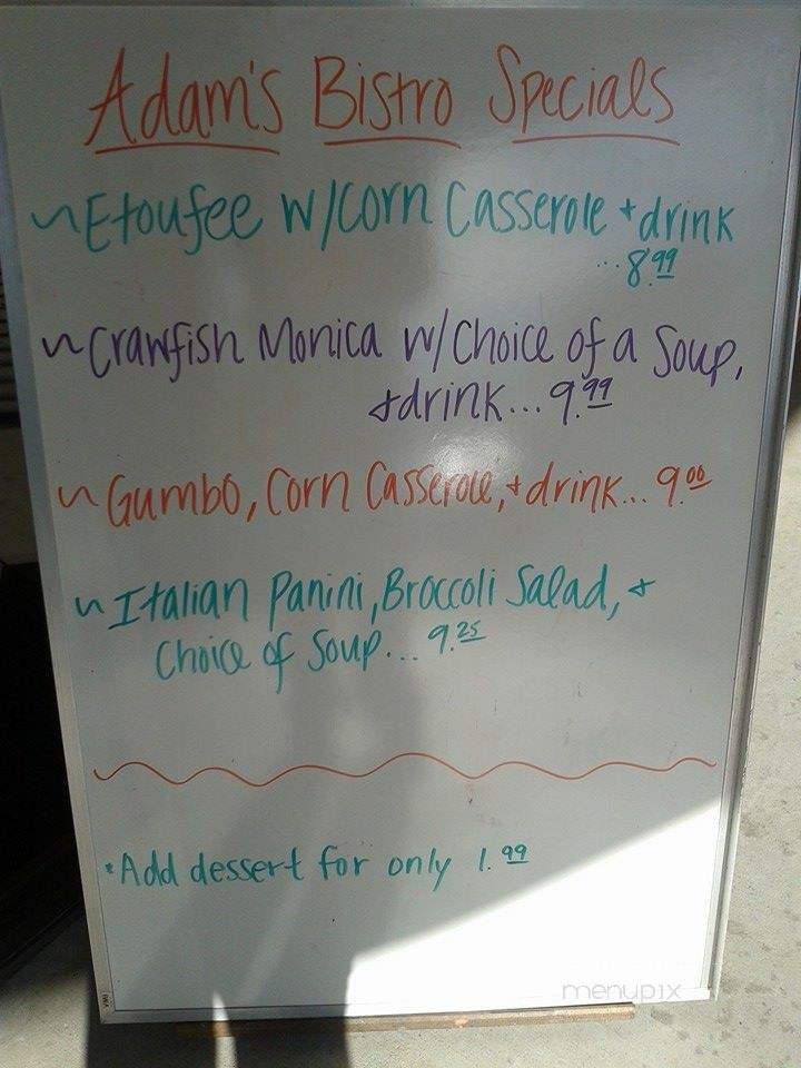 Adam's Bistro - Elkhart, IN menu_pic