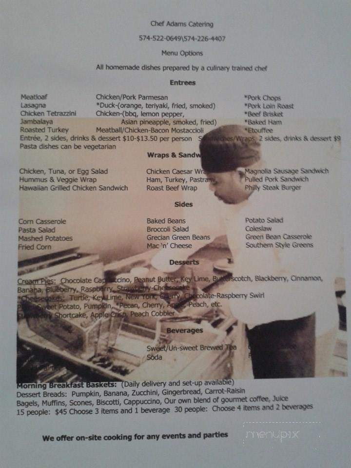 Adam's Bistro - Elkhart, IN menu_pic