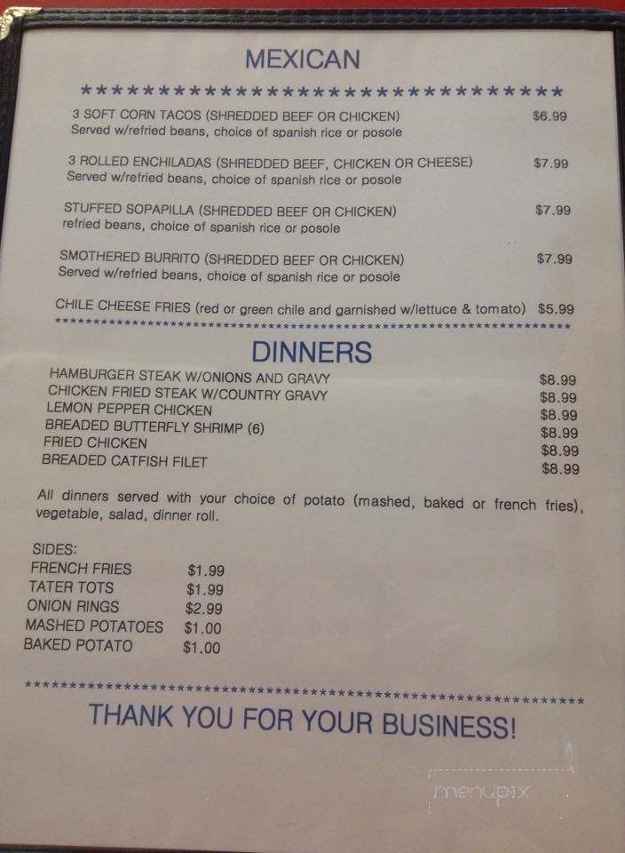 Hot Spot Diner - Cimarron, NM menu_pic