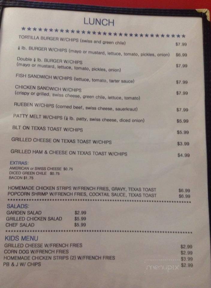 Hot Spot Diner - Cimarron, NM menu_pic