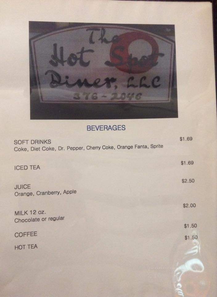 Hot Spot Diner - Cimarron, NM menu_pic