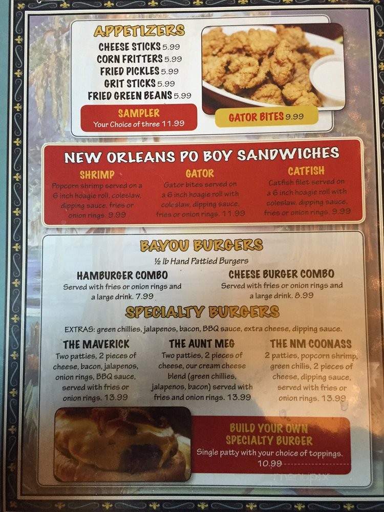 Gator J's - Hobbs, NM menu_pic
