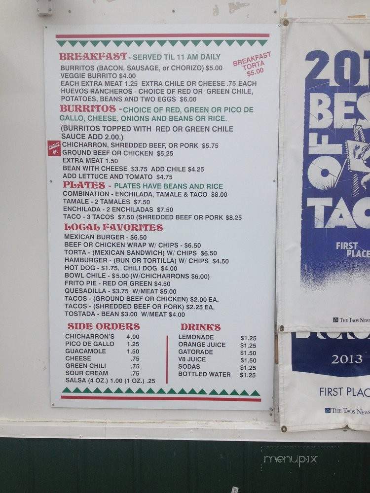 Mary Jane's Home Cooking - Taos, NM menu_pic