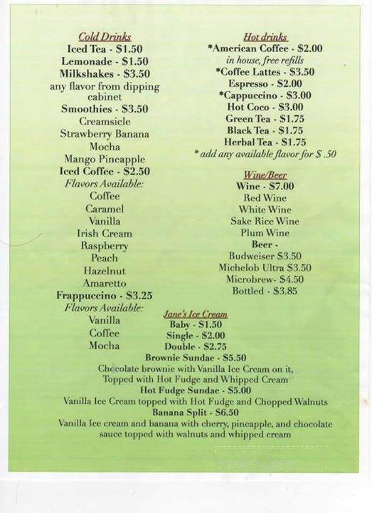 Queens Mountain Cafe - Roxbury, NY menu_pic
