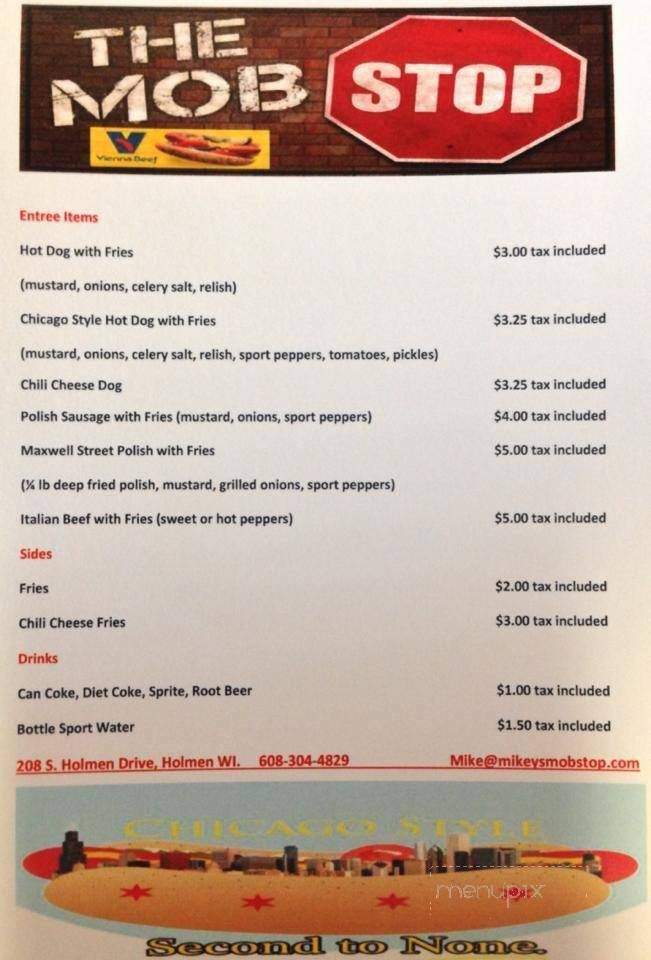 MOB Stop - Holmen, WI menu_pic