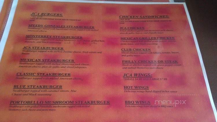 JCA Burgers - Nashville, TN menu_pic