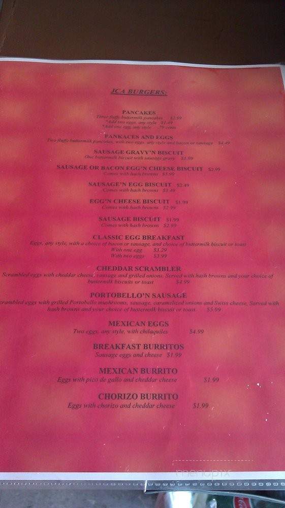 JCA Burgers - Nashville, TN menu_pic
