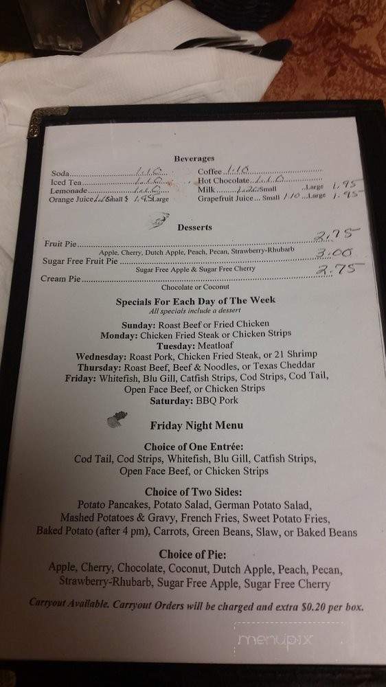 Parkview Cafe - Marine, IL menu_pic