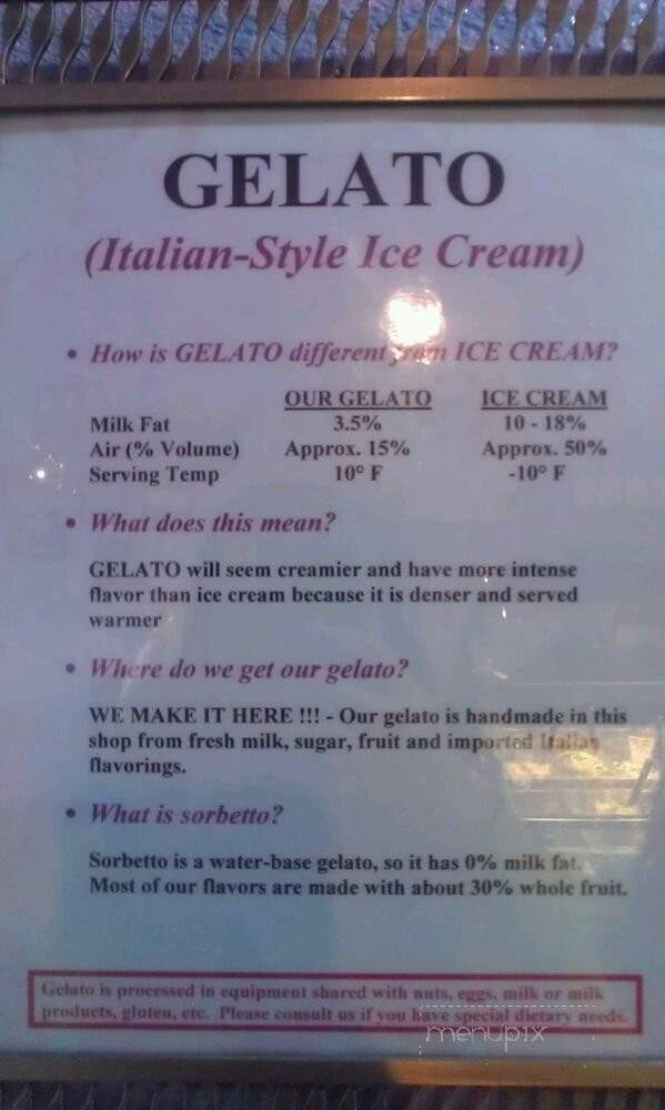 Geleteria Frizzante - San Diego, CA menu_pic