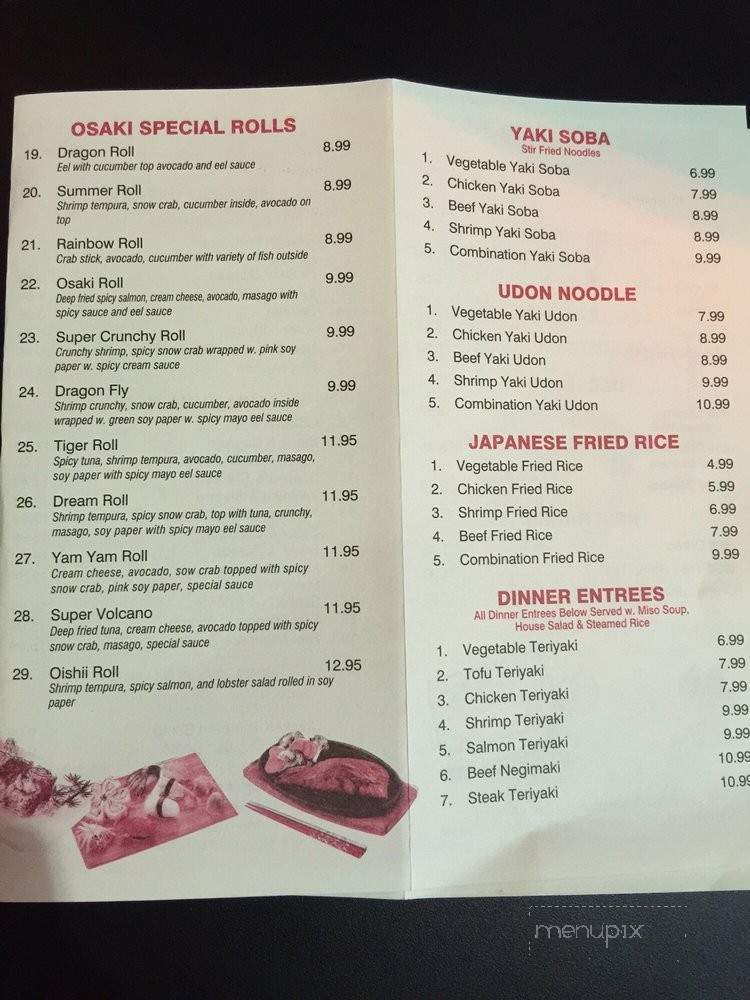 Osaki Steak and Sushi House - Dodge City, KS menu_pic