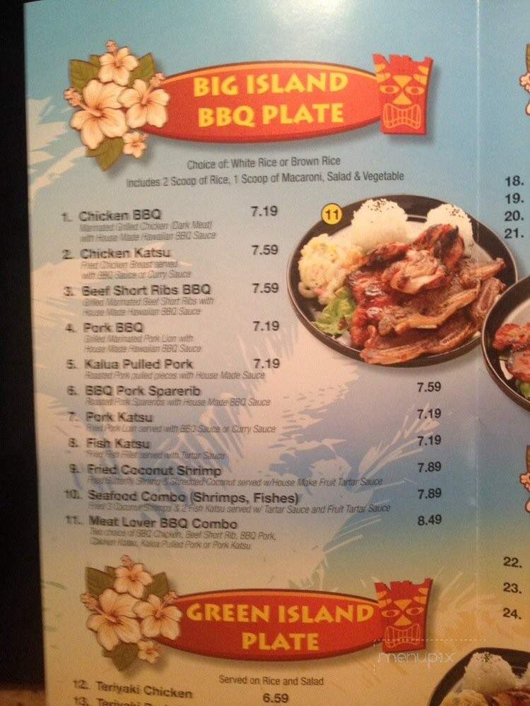 Big Island BBQ Fusion - Covina, CA menu_pic