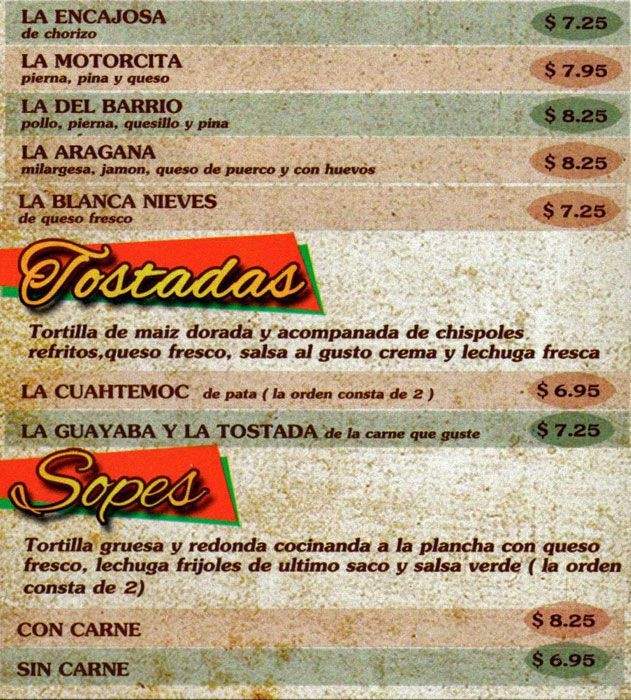 La Casita Chilanga - Redwood City, CA menu_pic