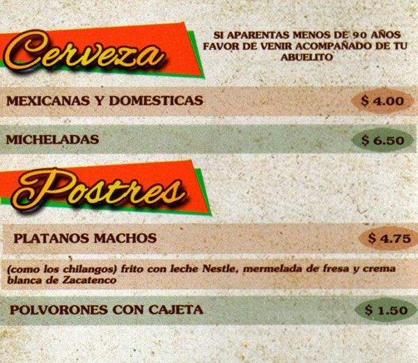 La Casita Chilanga - Redwood City, CA menu_pic