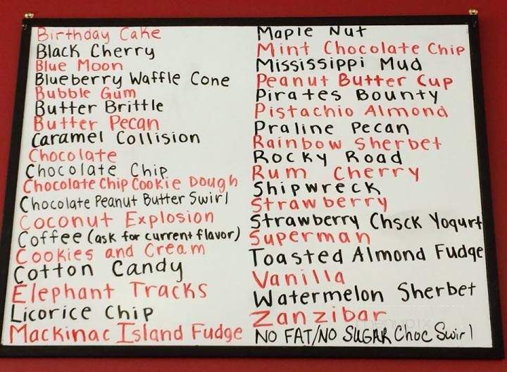Cherry's Ice Cream Parlour - Forest Lake, MN menu_pic