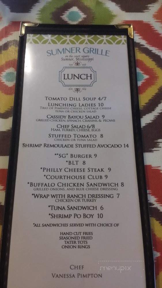 Sumner Grill - Sumner, MS menu_pic