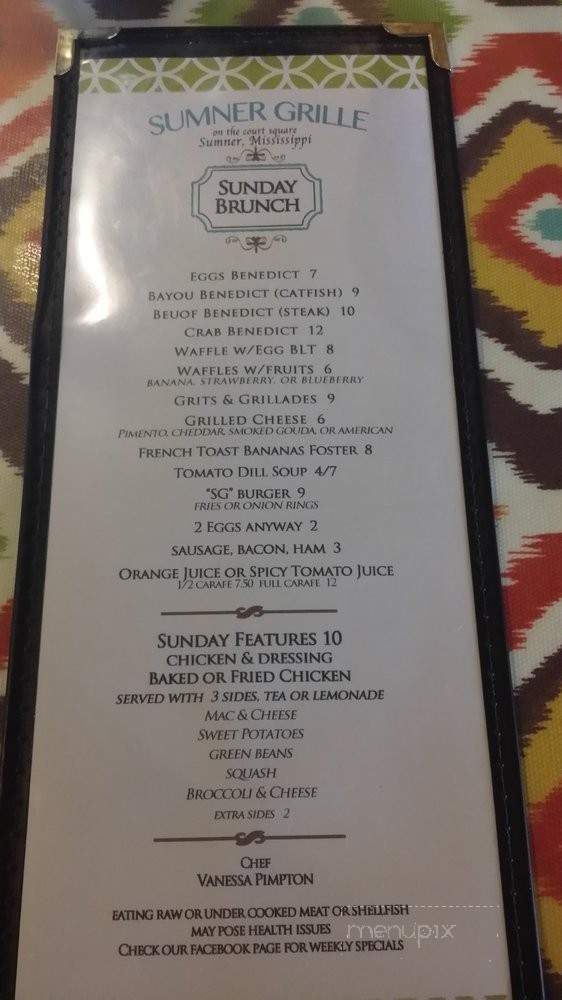 Sumner Grill - Sumner, MS menu_pic