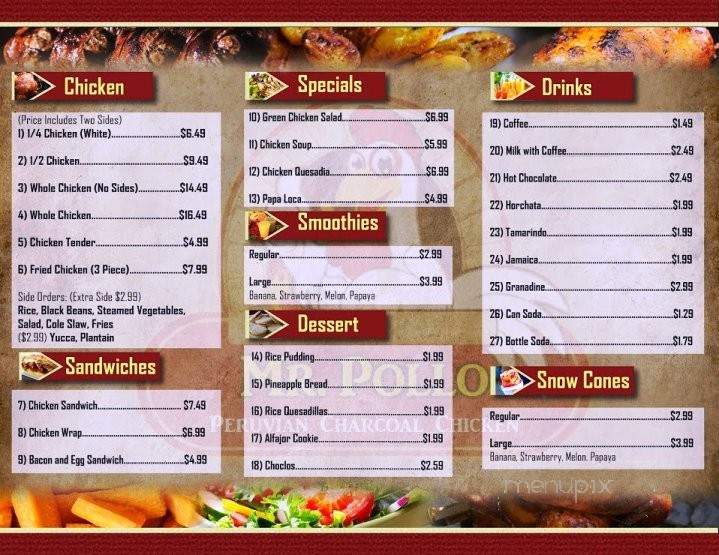 peruvian zmenu