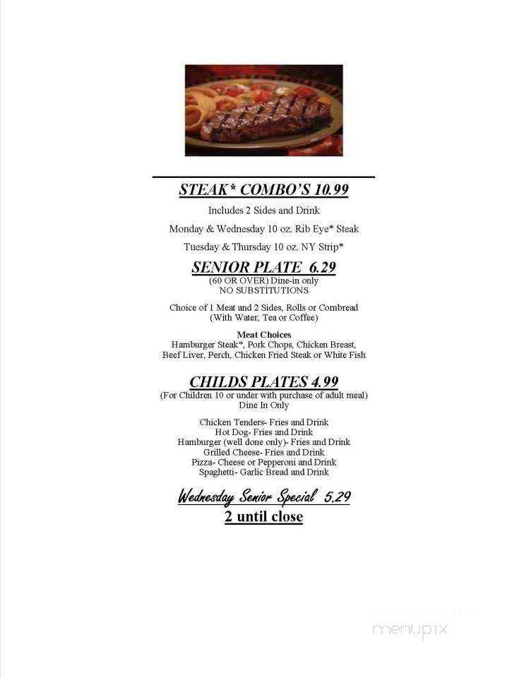 The Clock Restaurant of Shelby - Shelby, NC menu_pic