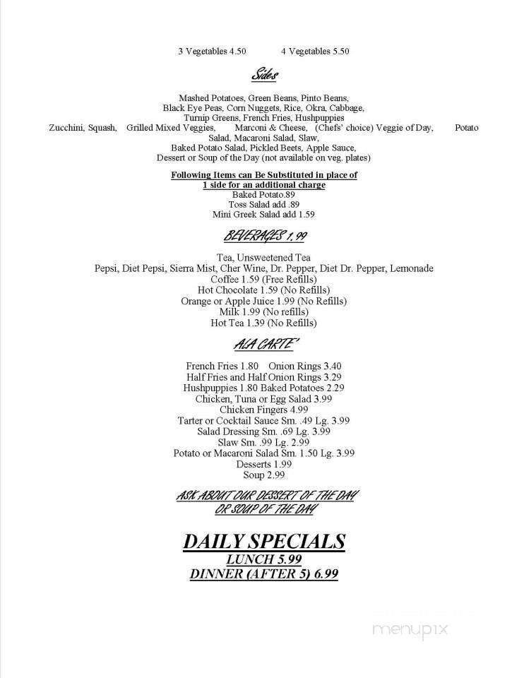 The Clock Restaurant of Shelby - Shelby, NC menu_pic