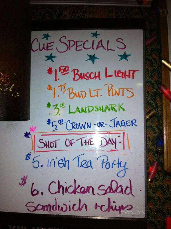 Irish Cue - Cornelius, NC menu_pic