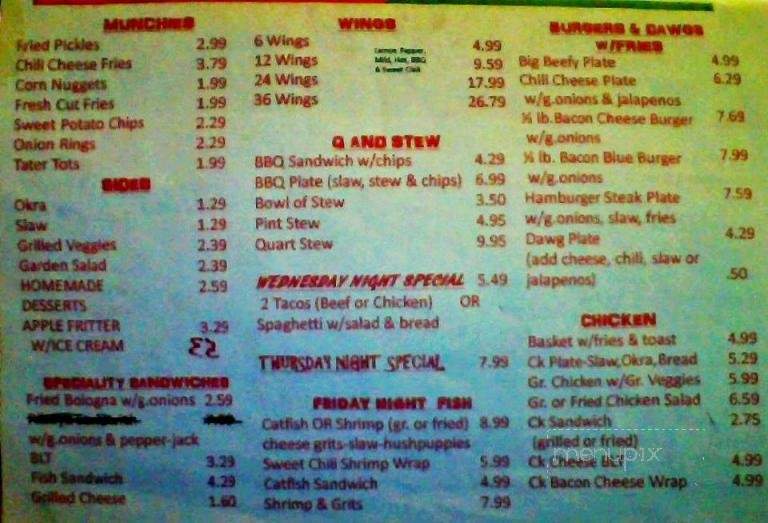 2 Cuzins' Cafe - Nicholson, GA menu_pic