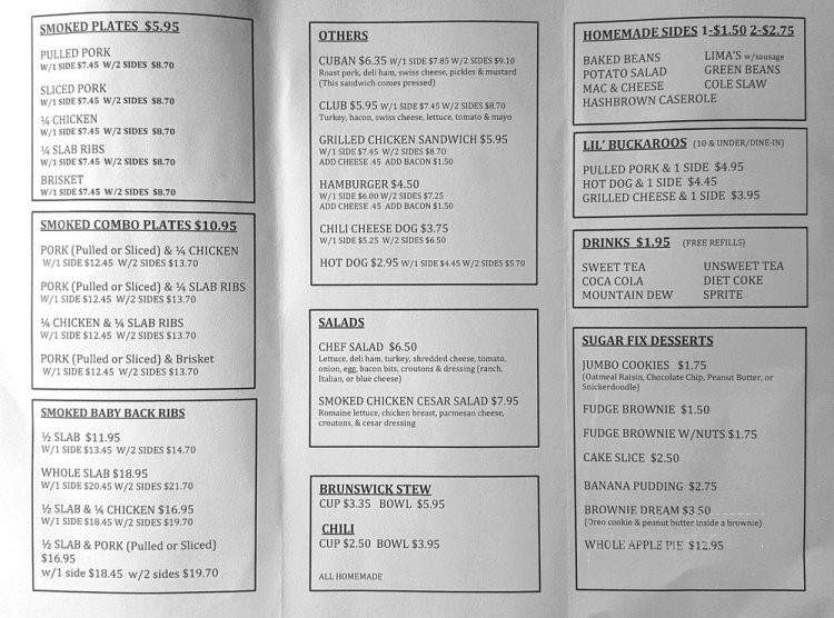 Sadie Blue's BBQ - Hiawassee, GA menu_pic