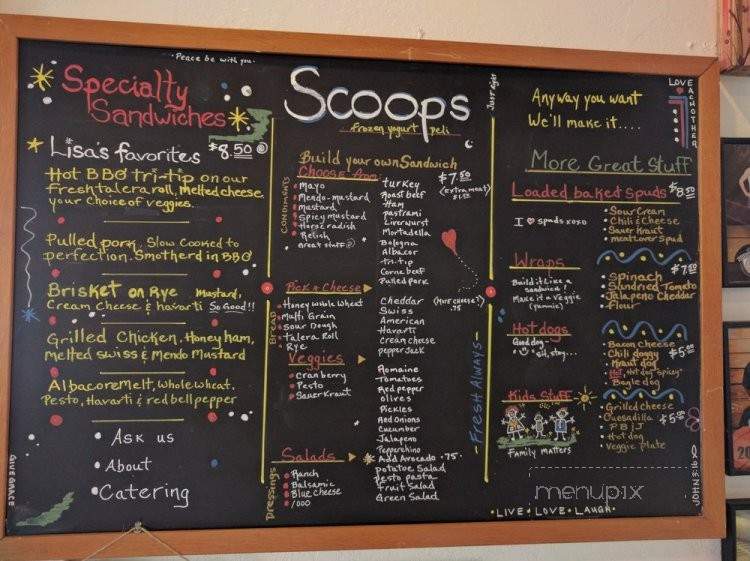 Scoops - Willits, CA menu_pic