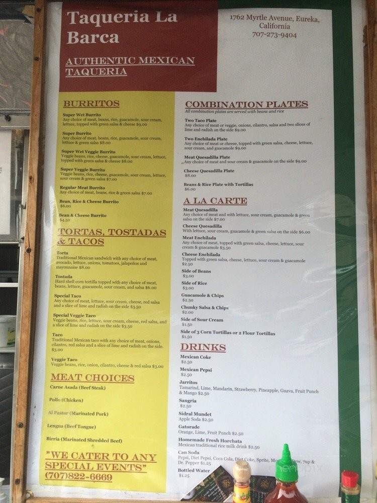 /250295234/Taqueria-La-Barca-Menu-Eureka-CA - Eureka, CA