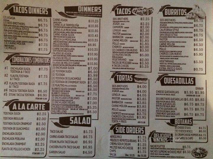Dos Brothers - Blue Island, IL menu_pic