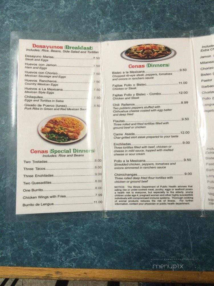 Marias Tacos - Oak Forest, IL menu_pic