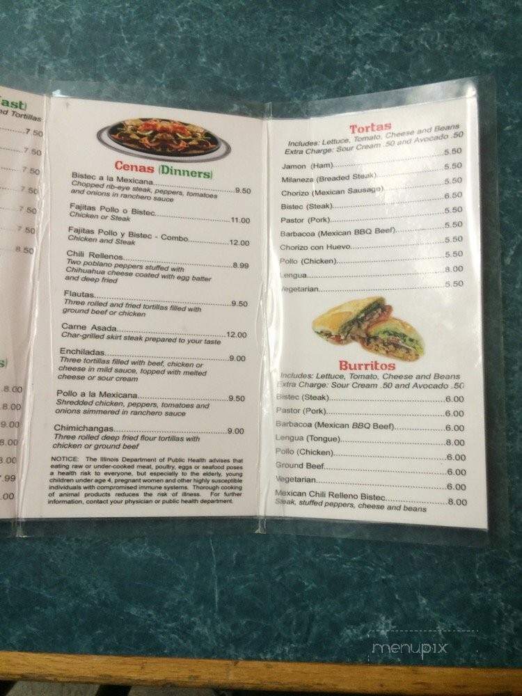 Marias Tacos - Oak Forest, IL menu_pic