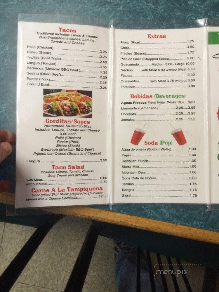 Marias Tacos - Oak Forest, IL menu_pic
