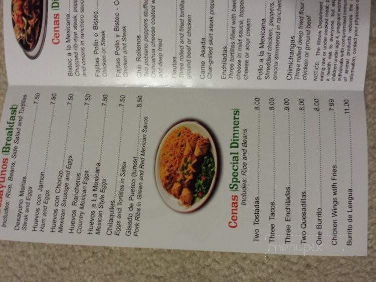 Marias Tacos - Oak Forest, IL menu_pic