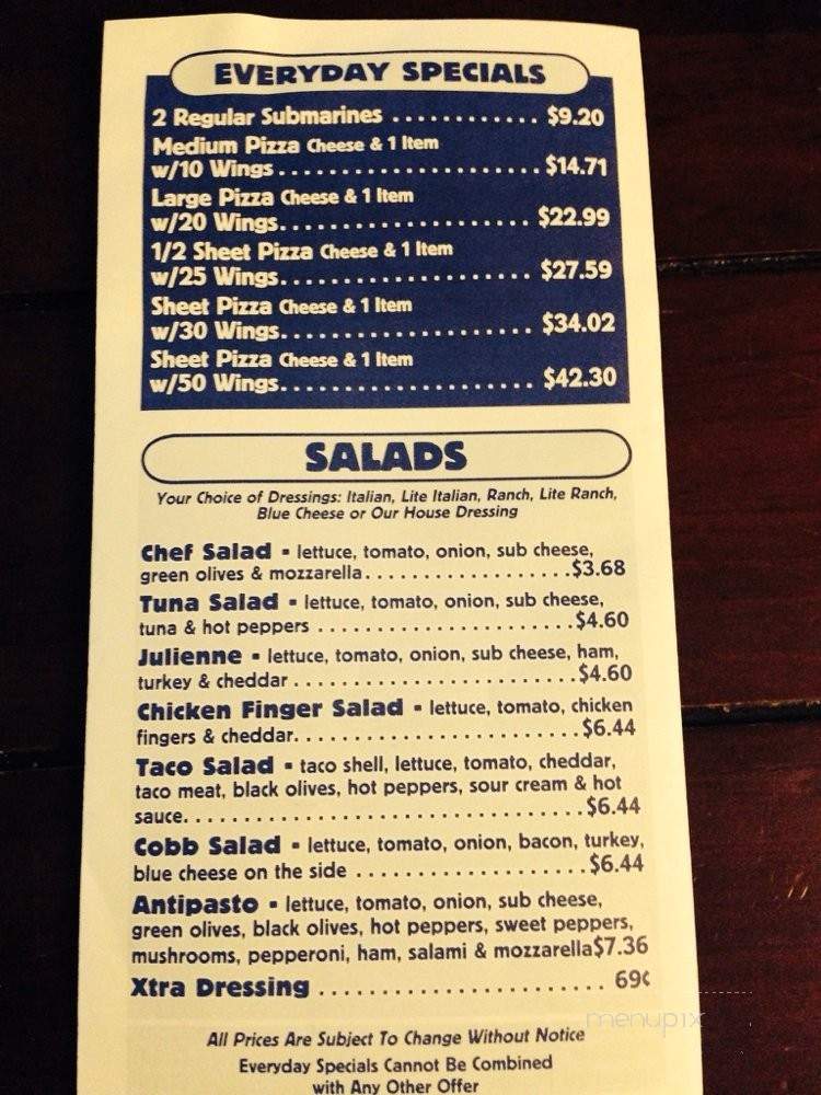 TC Jr's. - Buffalo, NY menu_pic