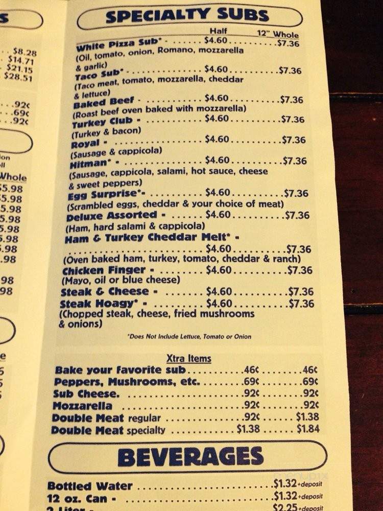 TC Jr's. - Buffalo, NY menu_pic
