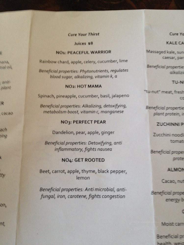 Nature's Apothecary - Buffalo, NY menu_pic