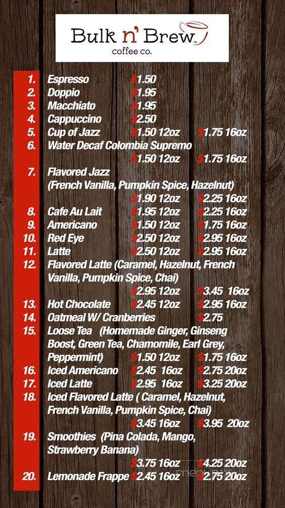 Bulk n' Brew - Valley Stream, NY menu_pic