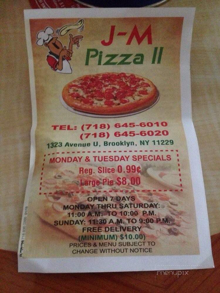 J & M Pizza II - Brooklyn, NY menu_pic