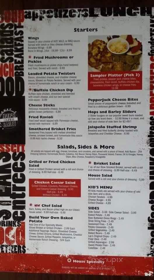 Hops And Barley - Union City, TN menu_pic