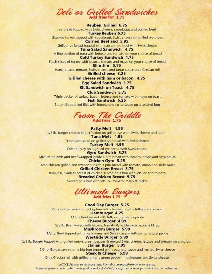 Good Day Cafe - State College, PA menu_pic