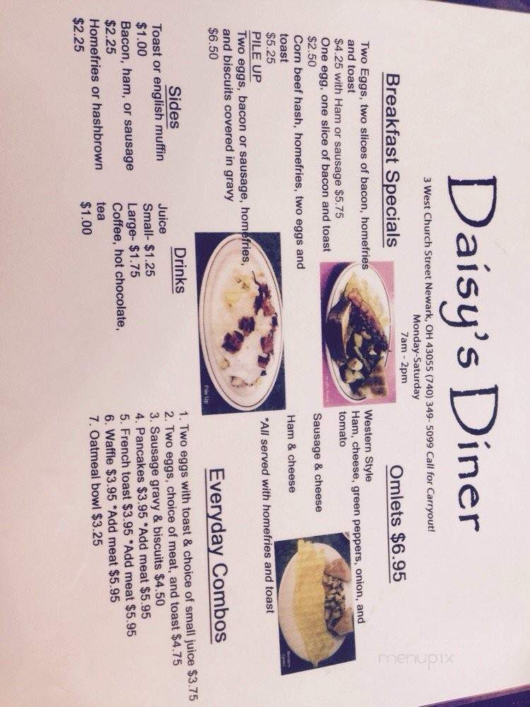 Daisy's Diner - Newark, OH menu_pic