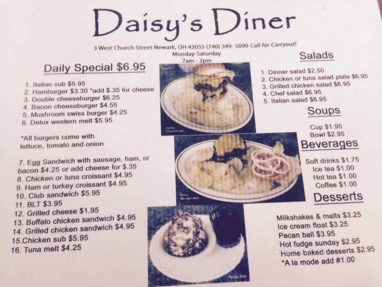 Daisy's Diner - Newark, OH menu_pic